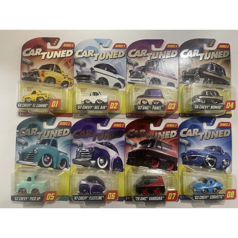 Car Tuned Series 2 COMPLETE Set 1-8 Chevy El Camino Bel Air Nomad Corvette